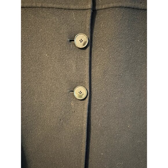 Vintage Luca Venturini US 10 Black 100% Virgin Wool Italian Made Long Coat - Picture 8 of 10